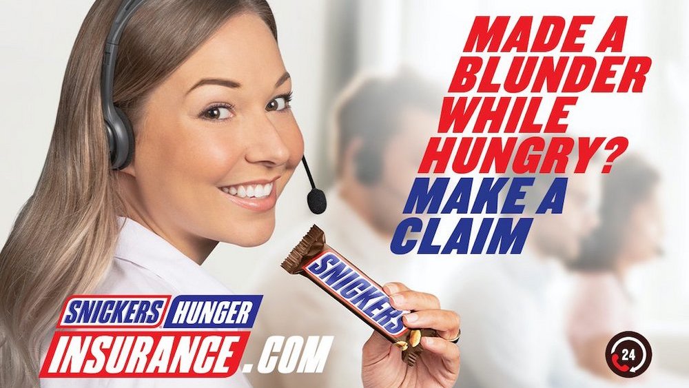 Snickers nově poskytuje pojištění před „přešlapy z hladu“