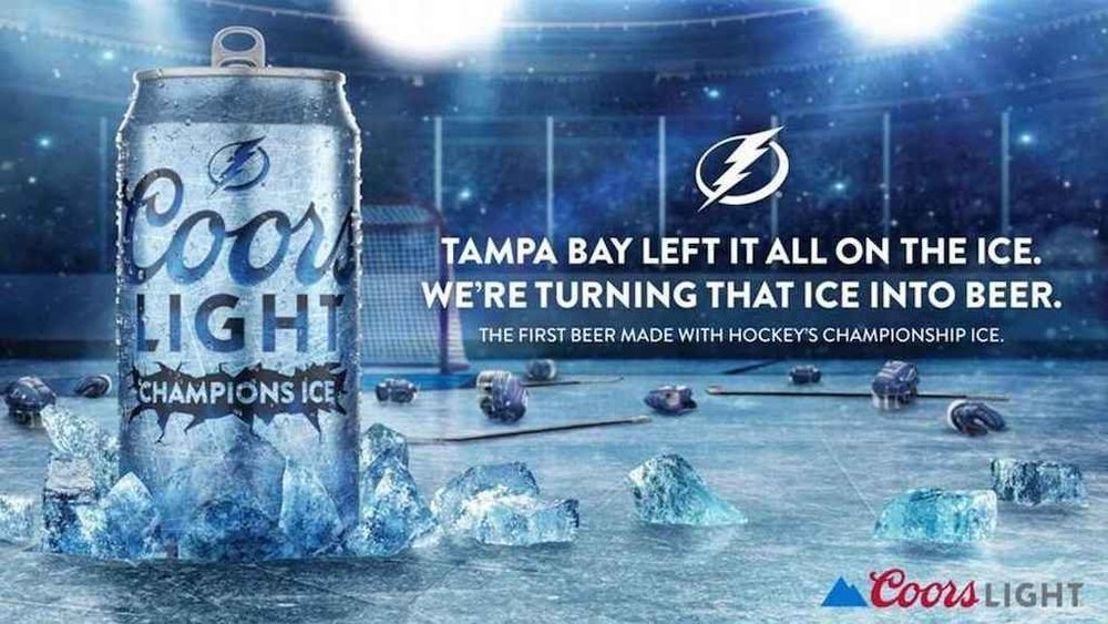 Coors láká hokejové fanoušky na pivo vyrobené z ledové plochy NHL