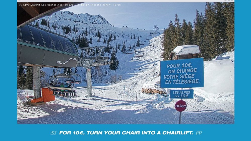 Vlakový dopravce využil kamery na sjezdovkách k propagaci levných jízdenek